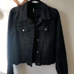 Free People Rumors Black Denim Jacket